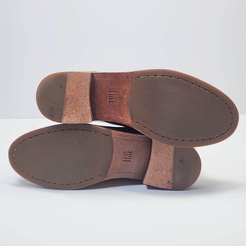 FRYE Slip On Leather Loafers Oxfords Shoes Womens 9.5 M Cognac Brown - Picture 12 of 16